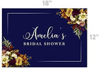 Andaz Press Custom Personalized Disposable Paper Placemats, 12 x 18 Inch, Set of 25, Custom Bridal Shower Navy Blue Floral, Tableware, Dining, Tabletop, Table Setting for Bridal Shower - Image 3
