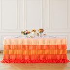 Orange Table Skirt Ruffle Fall Tablecloth for Rectangle Table 9ft Thanksgiving Christmas Birthday Party Baby Shower - Image 2