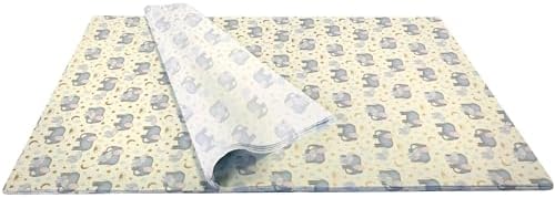 Jillson Roberts Printed Unfolded Gift Tissue 20" x 30", Baby Elephants (240 Sheets) - Image 2