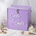 BreezeHug 10" Lilac Acrylic Wedding Card Box with Lock, Purple Money Box by Unknown
