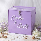 BreezeHug 10" Lilac Acrylic Wedding Card Box with Lock, Purple Money Box by Unknown
