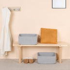 MiniArk Large Storage Baskets for Shelves, 17 x 13 x 7.5” Closet Organizers Bins for Clothes Blanket Towels, Baby Nursery, Toy Baskets Box, Woven Rope Baskets, 2 Packs Mixed Grey - Image 6