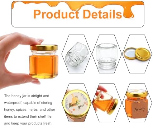 64 Pack 1.5oz Mini Honey Jars with Airtight Gold Lids - Image 5
