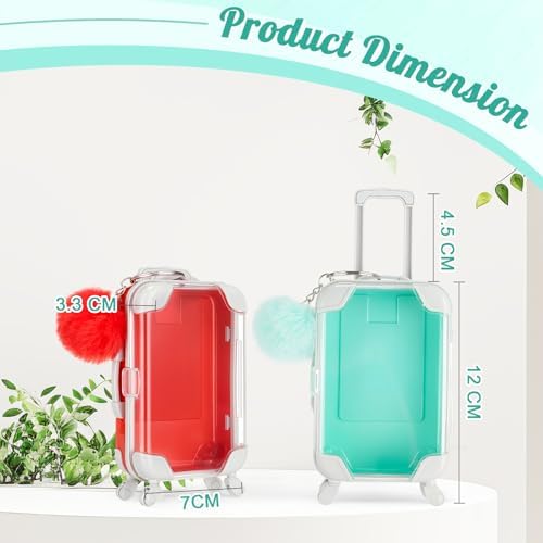 VioraWhite 40 Pcs Mini Suitcase Empty Box and Plush Ball Set, Red,Green - Image 2