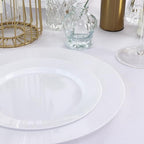 White Plastic Plates Disposable, 100Pcs Dinner 10.25" & Dessert 7.5" - Image 2