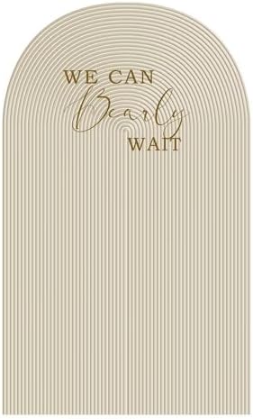 Beige Pipples Arch Backdrop Covers for Birthday Party We Can Bearly Wait Arched Background Stand Fabric Cover Baby Shower Parties Decoration Props (2.2x5FT) - Image 2
