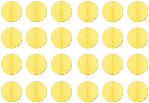 Beistle 24-Piece Tissue Balls in Yellow, Decorative Ceiling/Wall Hanging for Birthday, Bridal/Baby Shower, Anniversary, Events, Parties, 12" by Beistle