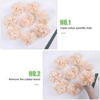 AVIVIHO 65pcs Fake Flowers Champagne Hydrangea Artificial Flowers Bulk (Not Squished, No Steaming Need) Silk Flowers with Stems for Wedding Decor,Home,Baby Shower,Table Centerpieces Decoration - Image 5