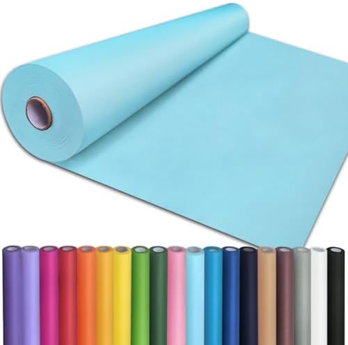 PerkHomy 24" x 2,400" (200') Light Blue Kraft Paper Roll for Craft Bulletin Board Paper Art Table Covering Crafting Gift Wrapping Bouquet Packing Parcel 80GSM 55LB (Light Blue, 24" x 200') by PerkHomy