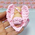 Baby Shower Favor, Set of Stone Angel with Wing Baby Favor Magnet, Baptism Return giveaways Pink White Blue Girl Boy Favor Magnets, Gender Reveal, Communion Gifts (Pink, Set of 40) by GiftUp