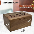 Dad Box with Kids Names, Custom Keepsake Box for Memories, Acacia Wood - Image 5