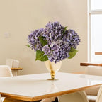 ZYTUYO 4 Pcs 20'' Gray Purple Real Touch Hydrangea Artificial Flowers Vintage Lifelike Latex Hydrangeas Long Stem for Boho Home Decor Porch Outdoor Wedding Kitchen Xmas Table Centrepiece - Image 4
