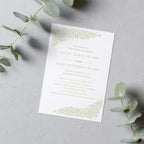 Personalized Dainty Sage Floral Invitations / 25 Custom Modern Pastel Greenery Flower Wedding Invites With White Envelopes / 5" x 7" Flat Botanical Anniversary Party Invites / Made In The USA - Image 4