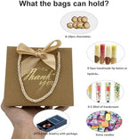 TKSBAG 50 Pack Small Thank You Gift Bags with Handles, 5.5''x 2.3''x4.7'' Mini Brown Gift Bags Bulk for Baby Shower, Birthday, Wedding, Party Favors, Fathers' Day - Image 4