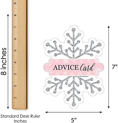 Big Dot of Happiness Pink Winter Wonderland - Wish Card Holiday Snowflake Birthday Party and Baby Shower Activities - Shaped Advice Cards Game - Set of 20 (Pack of 2) - Image 5