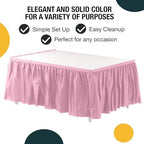 Exquisite Pink Table Skirt 48 Pack - Disposable Plastic Table Skirts for Rectangle Tables 6ft 8ft & Round Tables - 29in x 14ft Self-Adhesive Strip - Birthday Wedding Gender Reveal Decor - Image 2