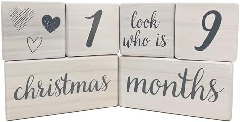 Pondering Pine Baby Milestone Blocks - Natural White Stain Pine Wood with Weeks Months Years Grade and Holidays, Newborn Weekly Monthly First Year Picture Props, 6 Block Milestones Age Set with Bag - Image 6