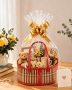 6 Set Bamboo Baskets for Gifts Empty, Foldable Woven Gift Basket Empty - Image 6
