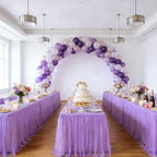 1-Pack Light Purple 2-in-1 Tulle Tablecloth for 6-Foot Rectangular Table - Image 3