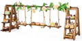 3 Tier Wooden Cupcake Stand with Swing & Flower Decor for Cake Fruit Snack by Beolisav