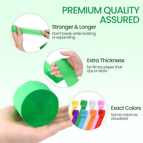Noveread 72 Rolls Crepe Paper Streamers Roll 8 Colors Rainbow Party Decoration Streamers for Birthday Party Wedding Ceremony Baby Shower DIY Crafts - Image 3