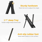 VISWIN 63" Black Easel Stand for Wedding Signs, Adjustable Wooden Display Easel with Holder, Tripod Floor Easel for Welcome Board, Poster, Picture, Photos, Paintings - Image 5