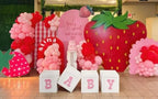 Red and White Plaids Arch Backdrop Cover Strawberry Theme Stretchy Arched Stands Covers for Girls Birthday Baby Shower Parties Decoration(Only Cover) - Image 3