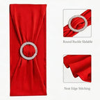Wedding Red Chair Sashes 100 Pack Spandex Chair Bows Bands with Buckles for Party Birthday Bridal Shower Engagement Banquets Anniversary Christmas Outdoor Events Decorations (Red) - Image 4