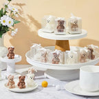50 Pcs Bear Candles Baby Shower Favors,Light Brown, Brown, White - Image 3