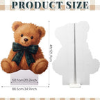 4ft Tartan Plaid Teddy Bear Cardboard Cutout Stand up Tartan Plaid Baby Shower Decorations Life Size Teddy Bear Photo Booth Prop Bears Backdrop Standee for Birthday Gender Reveal Nursery - Image 2