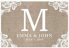 Andaz Press Custom Personalized Disposable Paper Placemats, 12 x 18 Inch, Set of 25, Rustic Burlap Lace Monogram, Tableware, Dining, Tabletop, Table Setting for Wedding, Bridal Shower by AndazPress