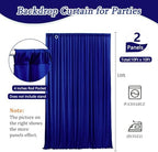 10 x 10 Feet Blue Backdrop Curtain for Partie, Background Curtains for Photoshoot, Birthday, Wedding, Halloween, Thanksgiving, Christmas Day, New Year Party Decorations 5Ft x 10Ft, 2 Panels - Image 2