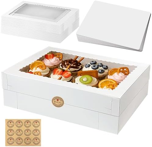 10PCS 16x11x4inch White Sheet Cake Boxes with 10 Cake Boards for Birthday by Unknown