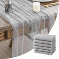 Artoid Mode 6-Pack Pearl Grey Gauze Table Runner 10FT Home Decor by ArtoidMode