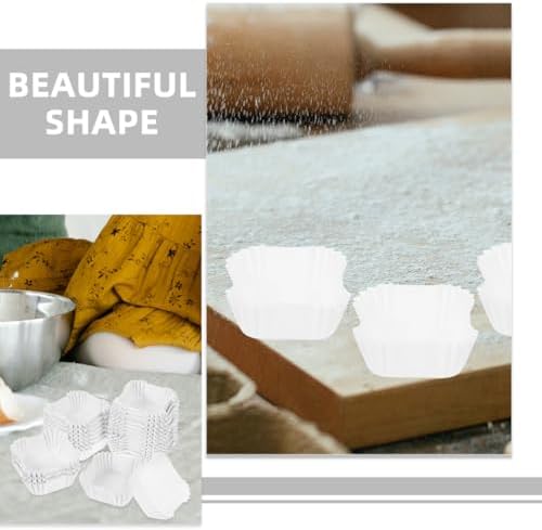 Square Paper Cupcake Cases 2000pcs Food Grade Baking Cups White - Image 7