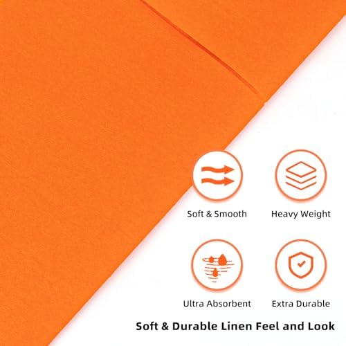 KAMMAK Napkins Disposbale 100 Pack Orange Cloth like Paper Dinner Napkins with Pocket Folded Wedding Napkin Guest Hand Towels for Party Reception, Bathroom, Kitchen, Restaurants (16.5 x 16.5 inch) - Image 3