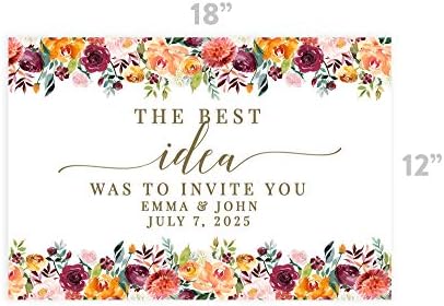 Andaz Press Custom Personalized Disposable Paper Placemats, 12 x 18 Inch, Set of 25, Gold Floral The Best Idea was to Invite You, Tableware, Dining, Tabletop, Table Setting for Wedding, Bridal Shower - Image 3