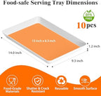 SpaceTrove 10-Pack Serving Tray Set, Reusable Plastic Serving Platter for Party Supplies, Entertaining, Grilling Accessories, Stackable Kitchen Snack Box Container for Dessert, Fruit, Cookie, (White) - Image 2