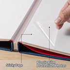 Large Photo Album Self Adhesive 4x6 8x10 10x12 13"x12.8" Magnetic Scrapbook Album 12.6"x11" Inch 60 Sticky Pages Linen Cover DIY Photo Album with A Metallic Pen and DIY Stickers(Blue) - Image 3
