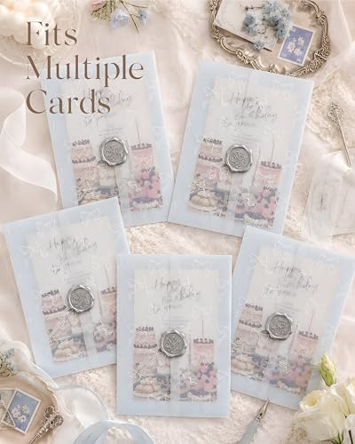 Vellum Jackets for 5x7 Invitations Bow Pattern Invitation Sleeves 100PCS - Image 2