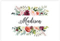 Andaz Press Custom Personalized Disposable Paper Placemats, 12 x 18 Inch, Set of 25, Custom Peach and Burgundy Floral, Tableware, Dining, Table Setting for Wedding, Bridal Shower, Baby Shower, Holiday by AndazPress