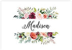Andaz Press Custom Personalized Disposable Paper Placemats, 12 x 18 Inch, Set of 25, Custom Peach and Burgundy Floral, Tableware, Dining, Table Setting for Wedding, Bridal Shower, Baby Shower, Holiday by AndazPress