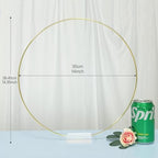 YALLOVE 10 PCS 14 Inch Floral Hoop Table Centerpiece, Gold Metal Wreath Ring Stand with Crystal Clear Acrylic Base for Balloon and Flower Decoration, Flower NOT Included - Image 3