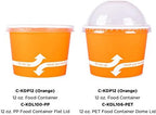Karat [12oz - 1000 ct] Paper Ice Cream Cups & Soup Bowls for Hot/ Cold Food - Ideal for Soup, Ice Cream, Gelato, Yogurt and Snacks - Orange - Image 4