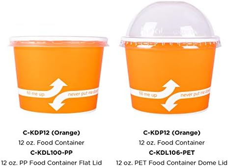 Karat [12oz - 1000 ct] Paper Ice Cream Cups & Soup Bowls for Hot/ Cold Food - Ideal for Soup, Ice Cream, Gelato, Yogurt and Snacks - Orange - Image 4