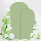 FANPROMS Wedding Arch Cover Set of 2 Sage Green Arch Backdrop Cover 6 7.2FT Spandex Arch Backdrop Covers for Arch Stand Round Top Arched Backdrop Cover Arch Cover Stretchy Backdrop for Wedding Party - Image 4