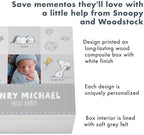 Let's Make Memories Personalized Keepsake Box - Memory Storage - Newborn New Baby Gift - Shower Present - PEANUTS - Snoopy and Woodstock - Add Photo, Name, and Text - Snoopy Baby Love - Gray - Image 3