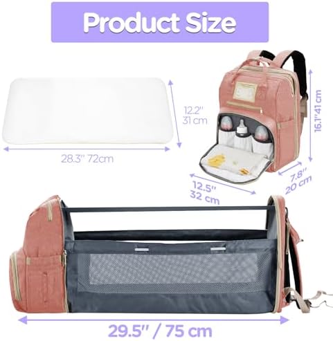 Lenski 6 in 1 Diaper Bag Backpack with Pad Shower Gifts Travel Bags for Registry Search Boys Girls Bags Newborn Essentials Accessories Stuff Unisex Dad Mom Mens - Image 6