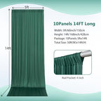 50×14 ft Wrinkle Free Hunter Green Backdrop Curtain for Wedding Parties - Image 2