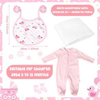 Chicingyou 7 Pcs Baby Shower Games Feed Me Baby Shower Games Decor Include 3 Funny Pink Blind Feeding Costume 3 Bib 1 Bed Sheet for Gender Reveal Party Supplies for Gender Reveal Game Party Favors - Image 2